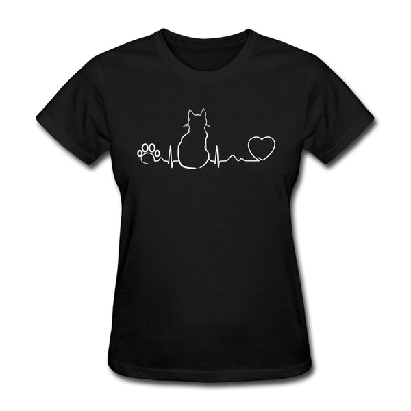 Cat Pulse Women's T-Shirt-Women's T-Shirt | Fruit of the Loom L3930R-I love Veterinary