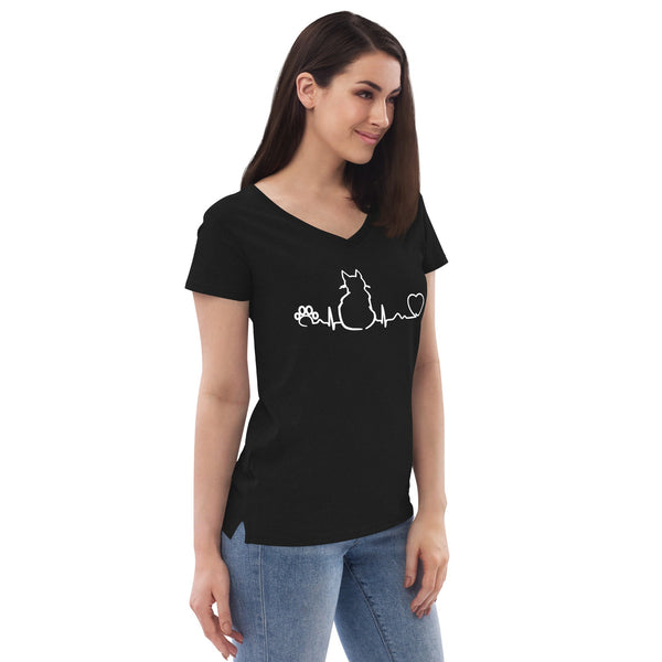 Cat Pulse Women's V-Neck T-Shirt-I love Veterinary