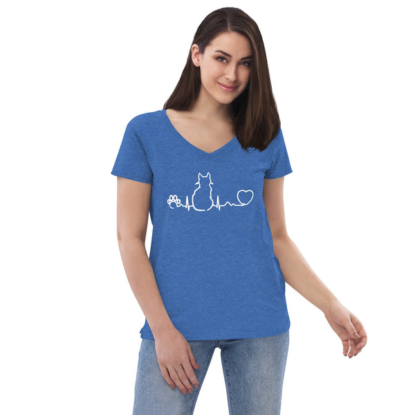 Cat Pulse Women's V-Neck T-Shirt-I love Veterinary