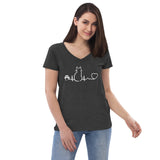 Cat Pulse Women's V-Neck T-Shirt-I love Veterinary