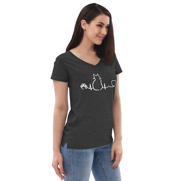 Cat Pulse Women's V-Neck T-Shirt-I love Veterinary