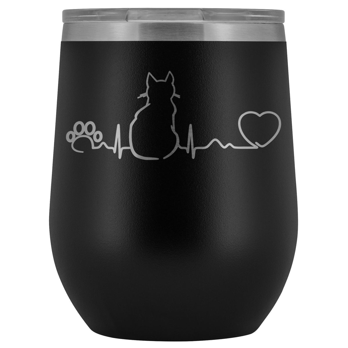 Cats- Cat Pulse 12oz Wine Tumbler-Wine Tumbler-I love Veterinary