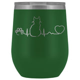 Cats- Cat Pulse 12oz Wine Tumbler-Wine Tumbler-I love Veterinary