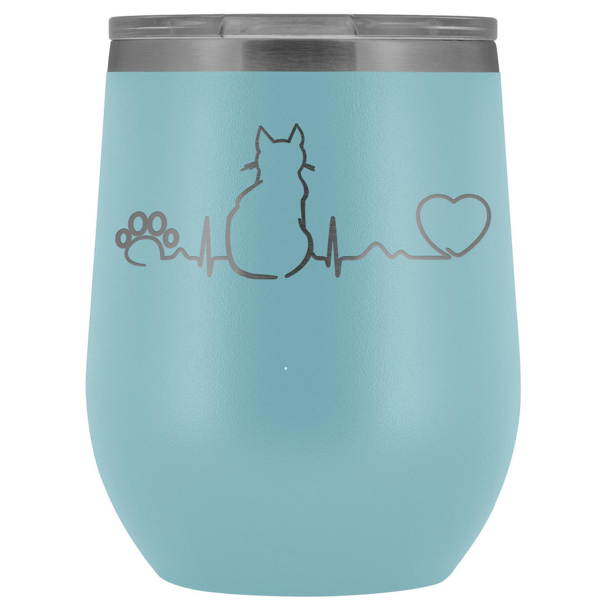 Cats- Cat Pulse 12oz Wine Tumbler-Wine Tumbler-I love Veterinary
