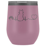 Cats- Cat Pulse 12oz Wine Tumbler-Wine Tumbler-I love Veterinary