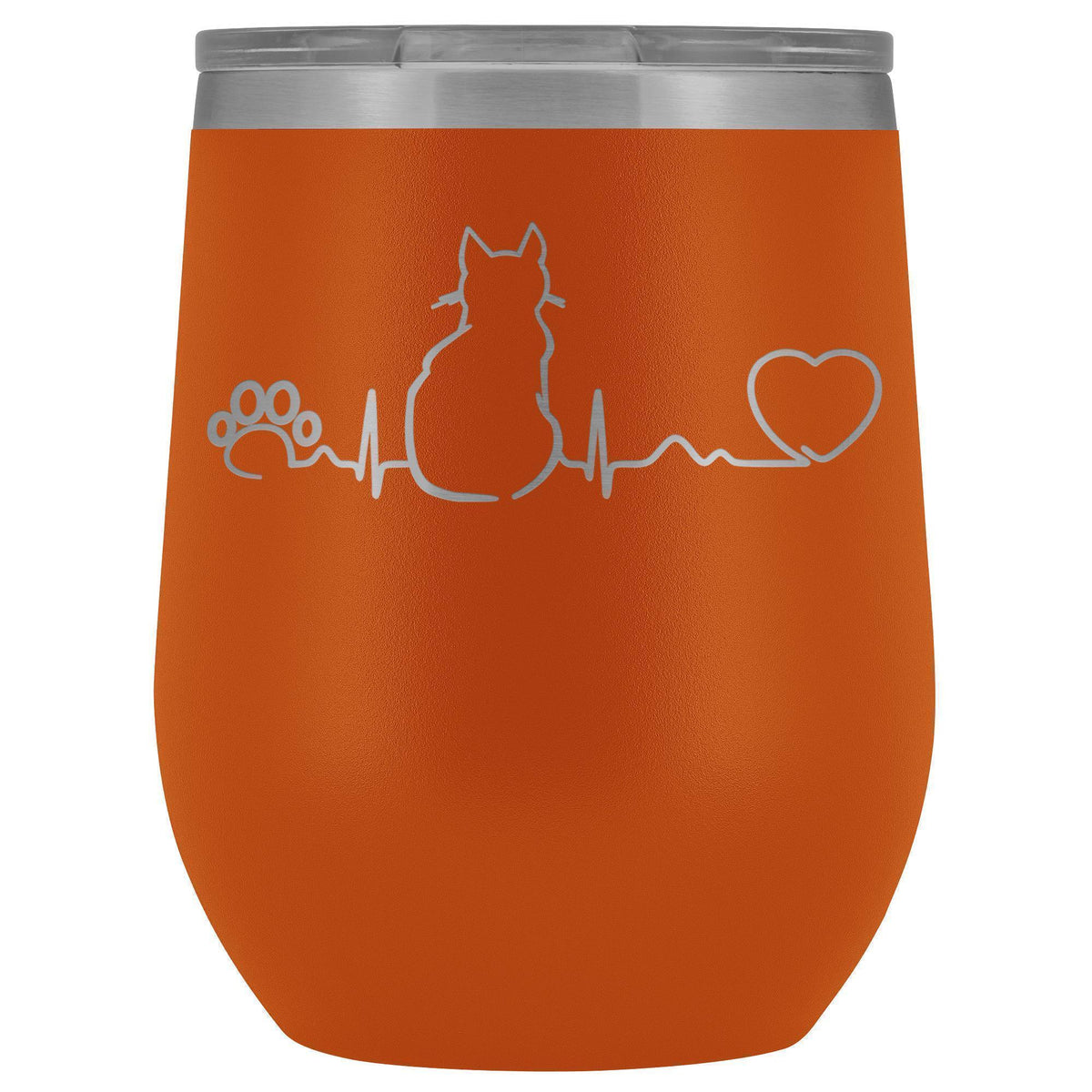 Cats- Cat Pulse 12oz Wine Tumbler-Wine Tumbler-I love Veterinary