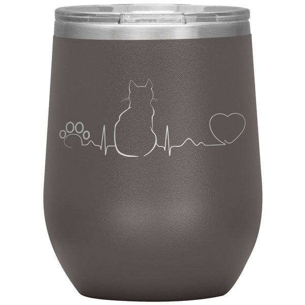 Cats- Cat Pulse 12oz Wine Tumbler-Tumblers-I love Veterinary