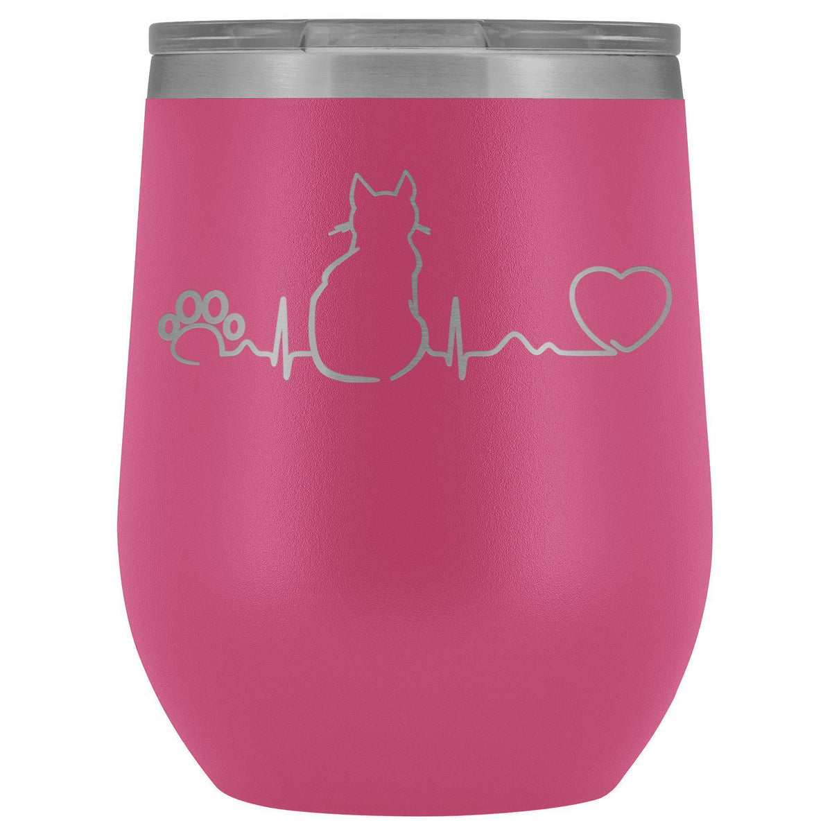 Cats- Cat Pulse 12oz Wine Tumbler-Wine Tumbler-I love Veterinary