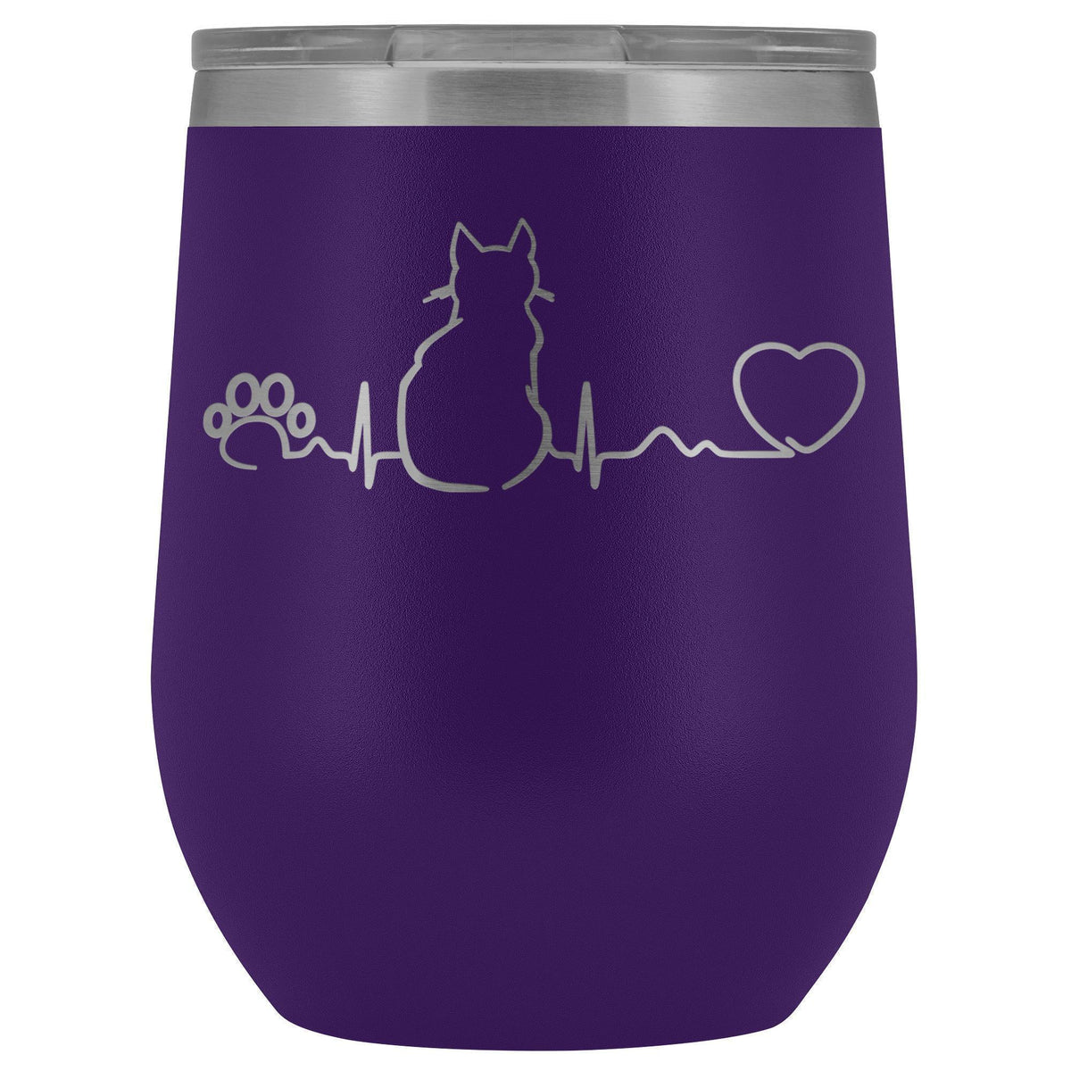 Cats- Cat Pulse 12oz Wine Tumbler-Wine Tumbler-I love Veterinary