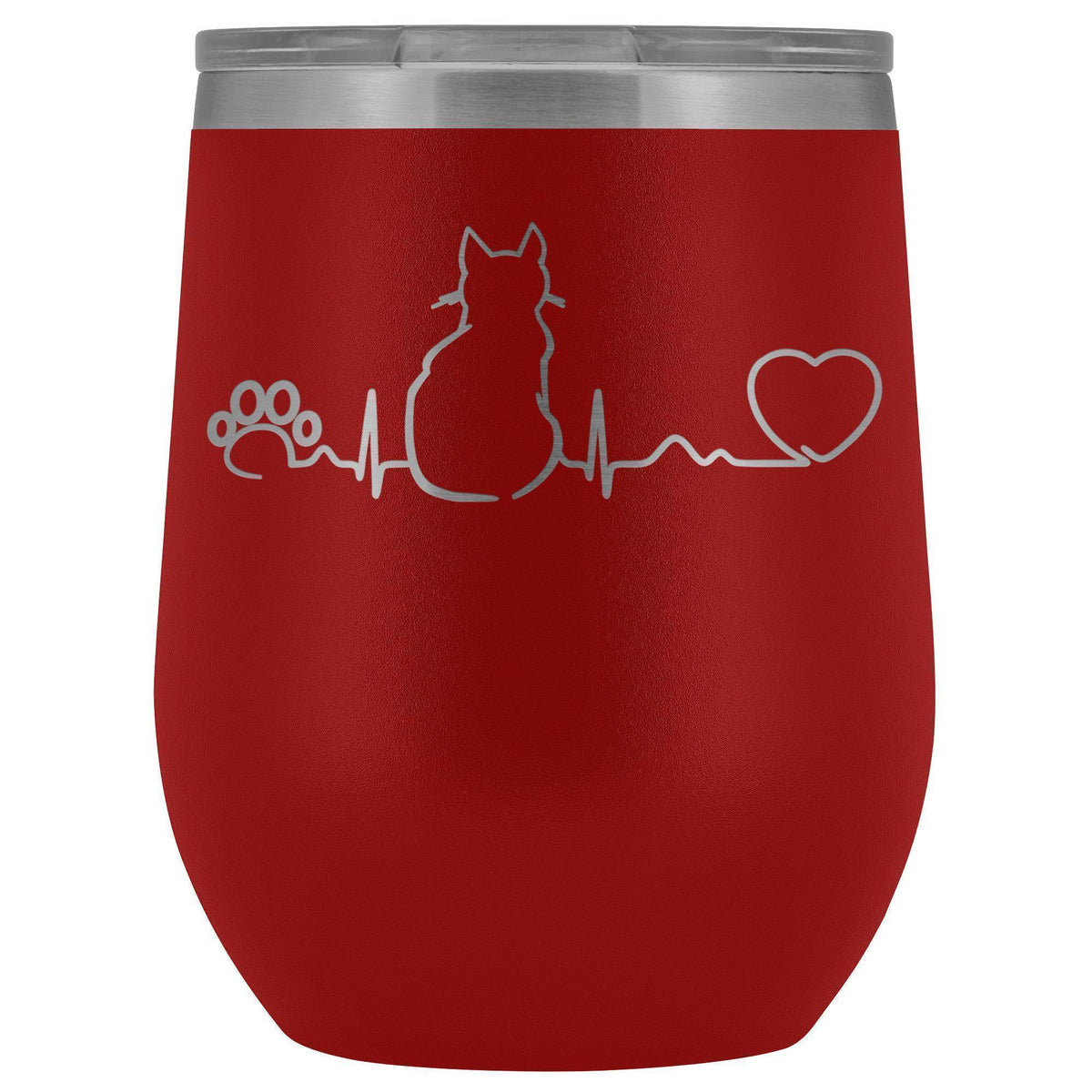 Cats- Cat Pulse 12oz Wine Tumbler-Wine Tumbler-I love Veterinary