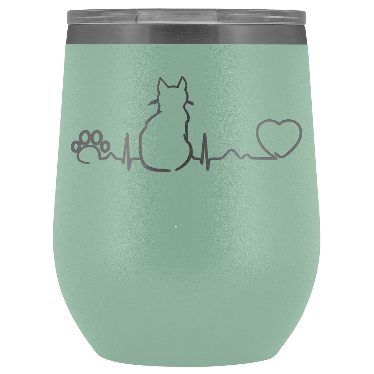 Cats- Cat Pulse 12oz Wine Tumbler-Wine Tumbler-I love Veterinary