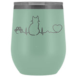 Cats- Cat Pulse 12oz Wine Tumbler-Wine Tumbler-I love Veterinary