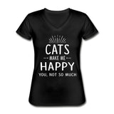 Cats make me happy Women's V-Neck T-Shirt-Women's V-Neck T-Shirt | Fruit of the Loom L39VR-I love Veterinary