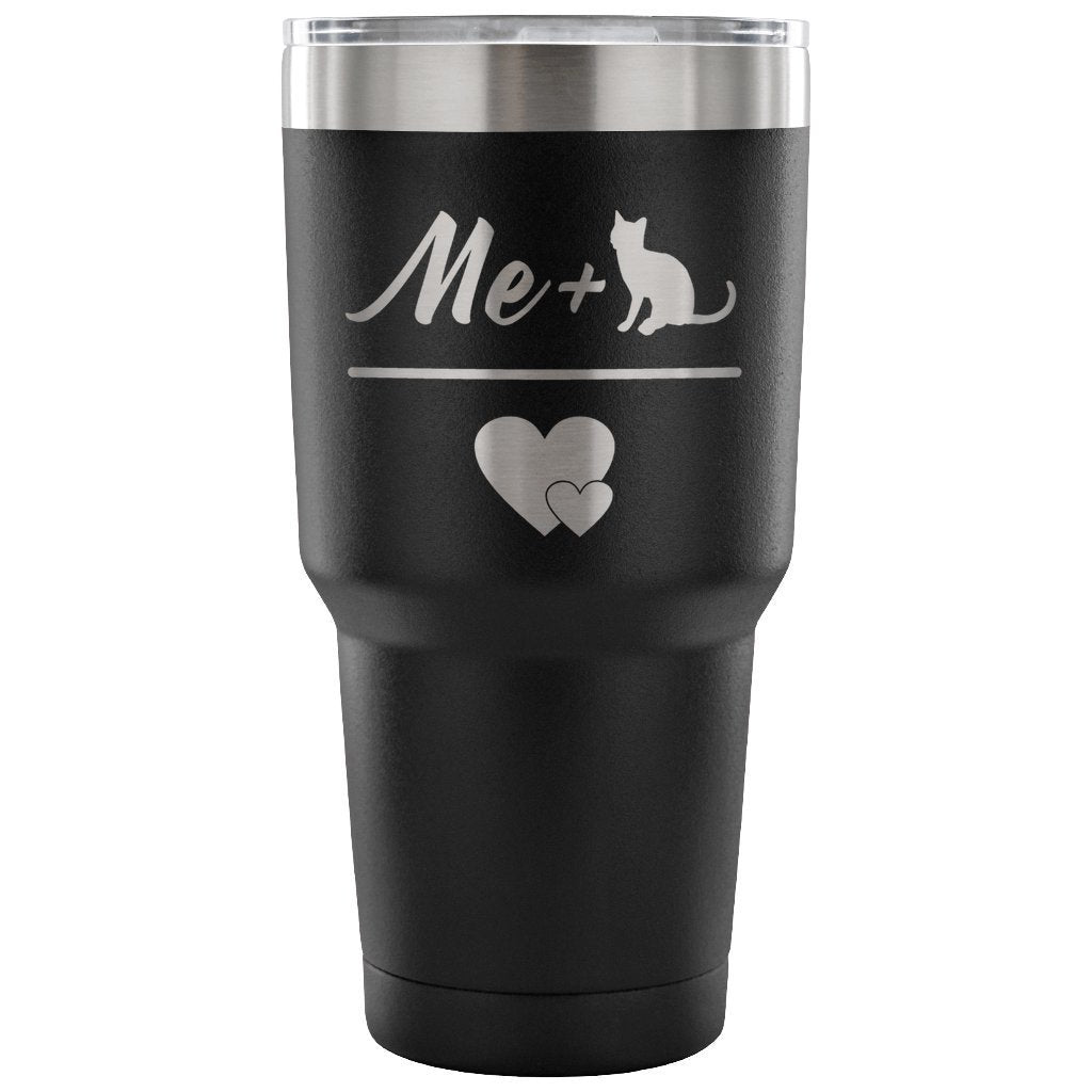 Cats - Me + Cat = Love 30oz Vacuum Tumbler-Tumblers-I love Veterinary