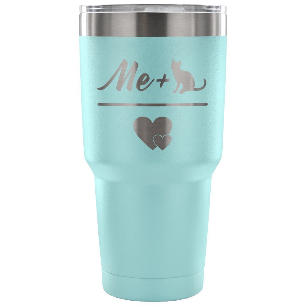 Cats - Me + Cat = Love 30oz Vacuum Tumbler-Tumblers-I love Veterinary