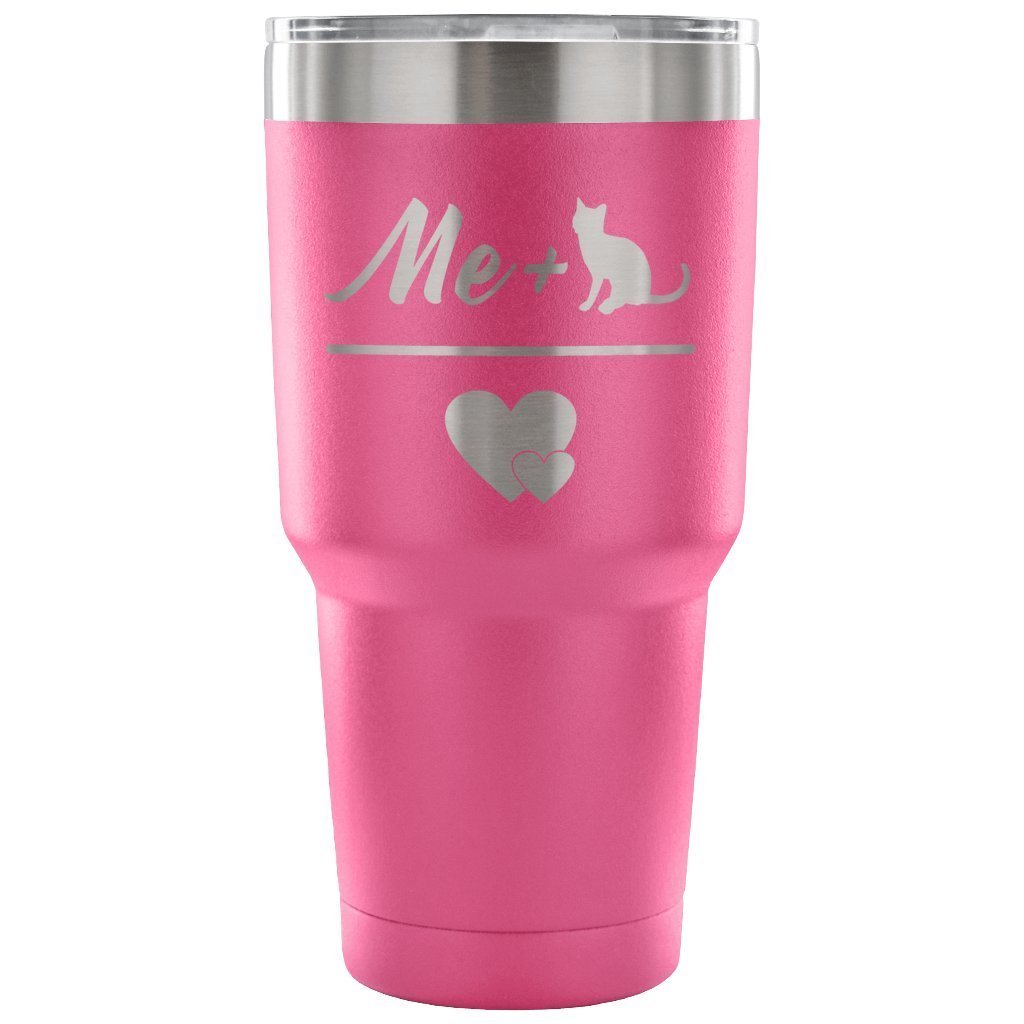 Cats - Me + Cat = Love 30oz Vacuum Tumbler-Tumblers-I love Veterinary