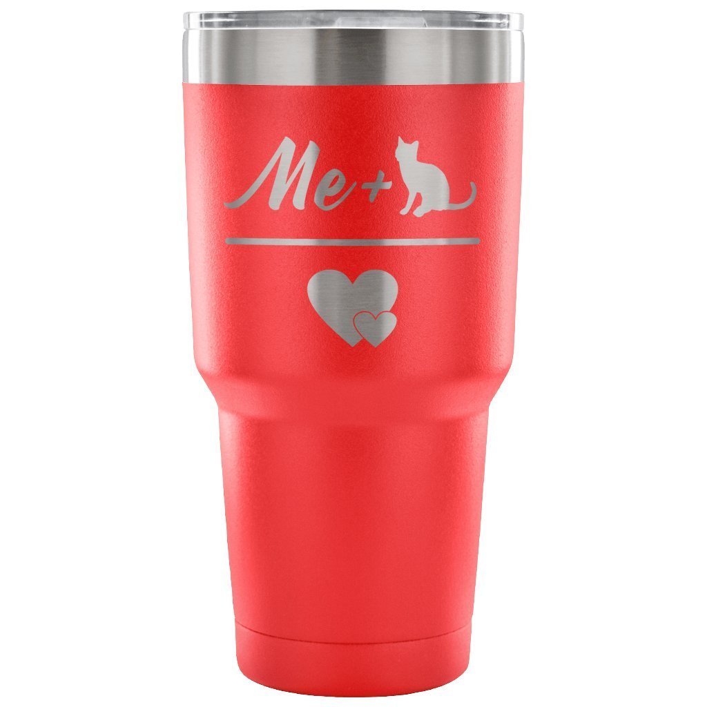 Cats - Me + Cat = Love 30oz Vacuum Tumbler-Tumblers-I love Veterinary