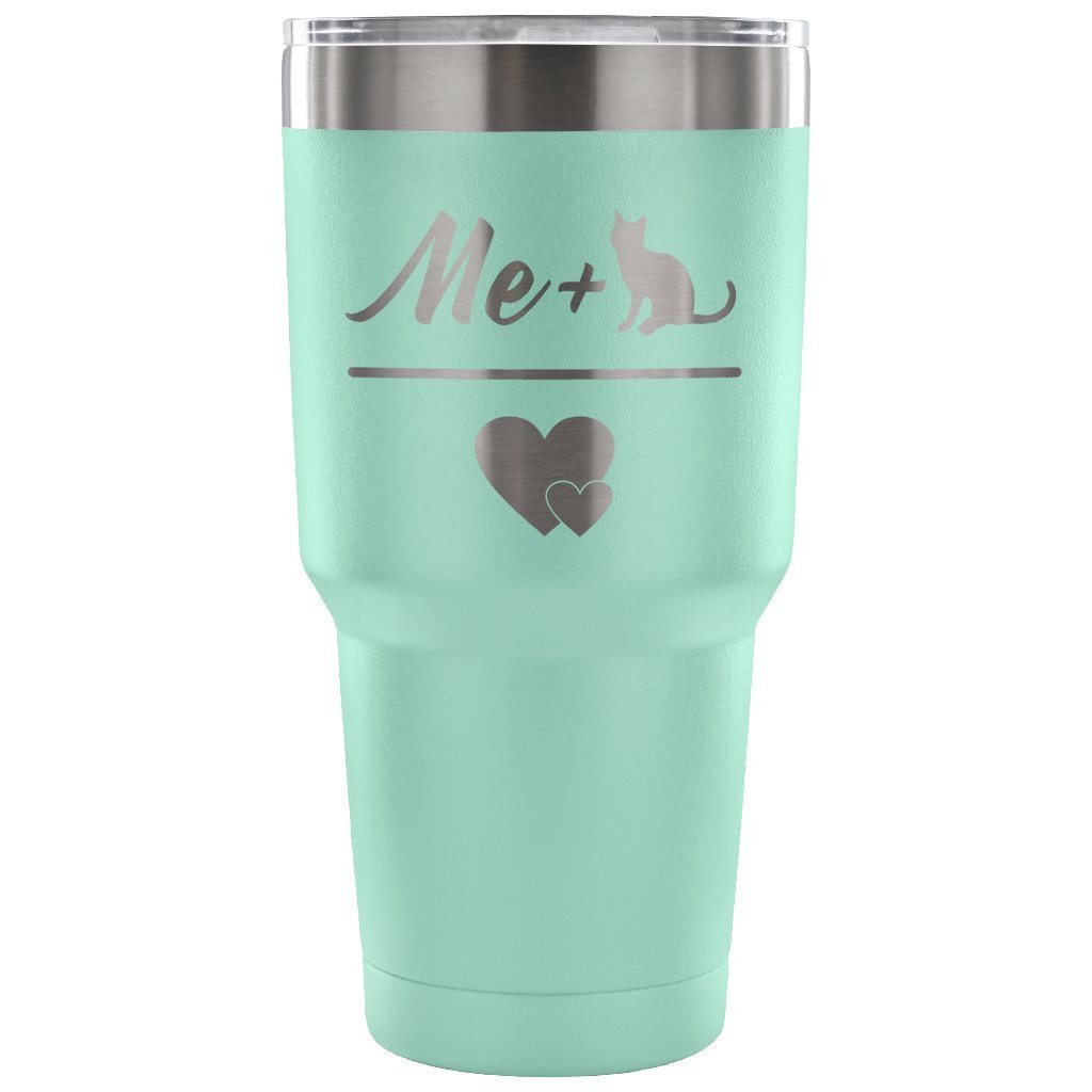 Cats - Me + Cat = Love 30oz Vacuum Tumbler-Tumblers-I love Veterinary