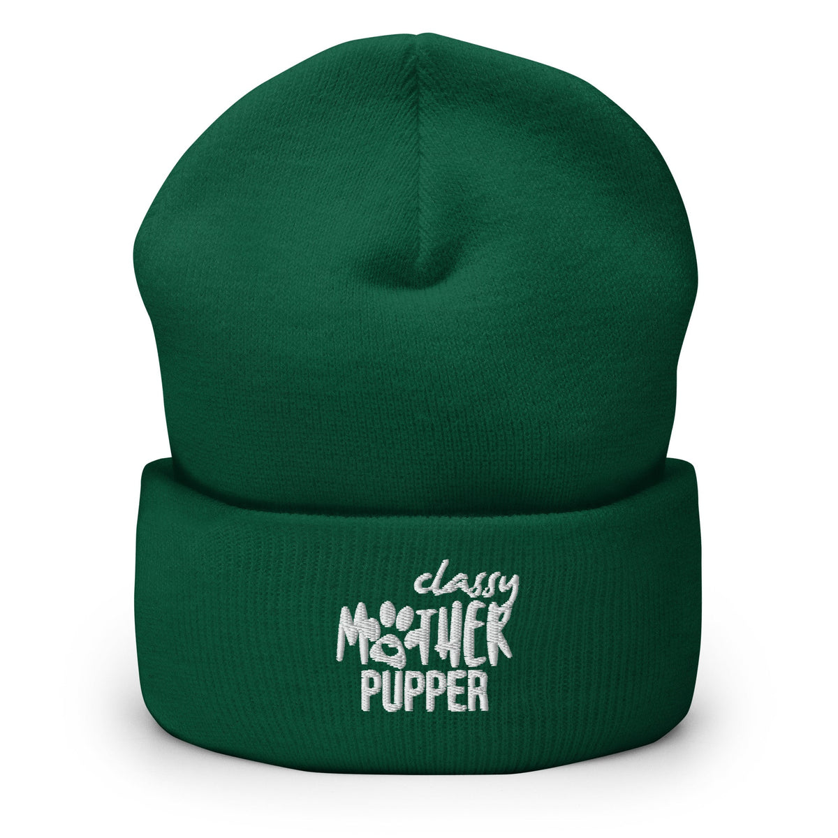 Classy Mother Pupper Embroidered Cuffed Beanie-Yupoong Cuffed Beanie 1501KC-I love Veterinary