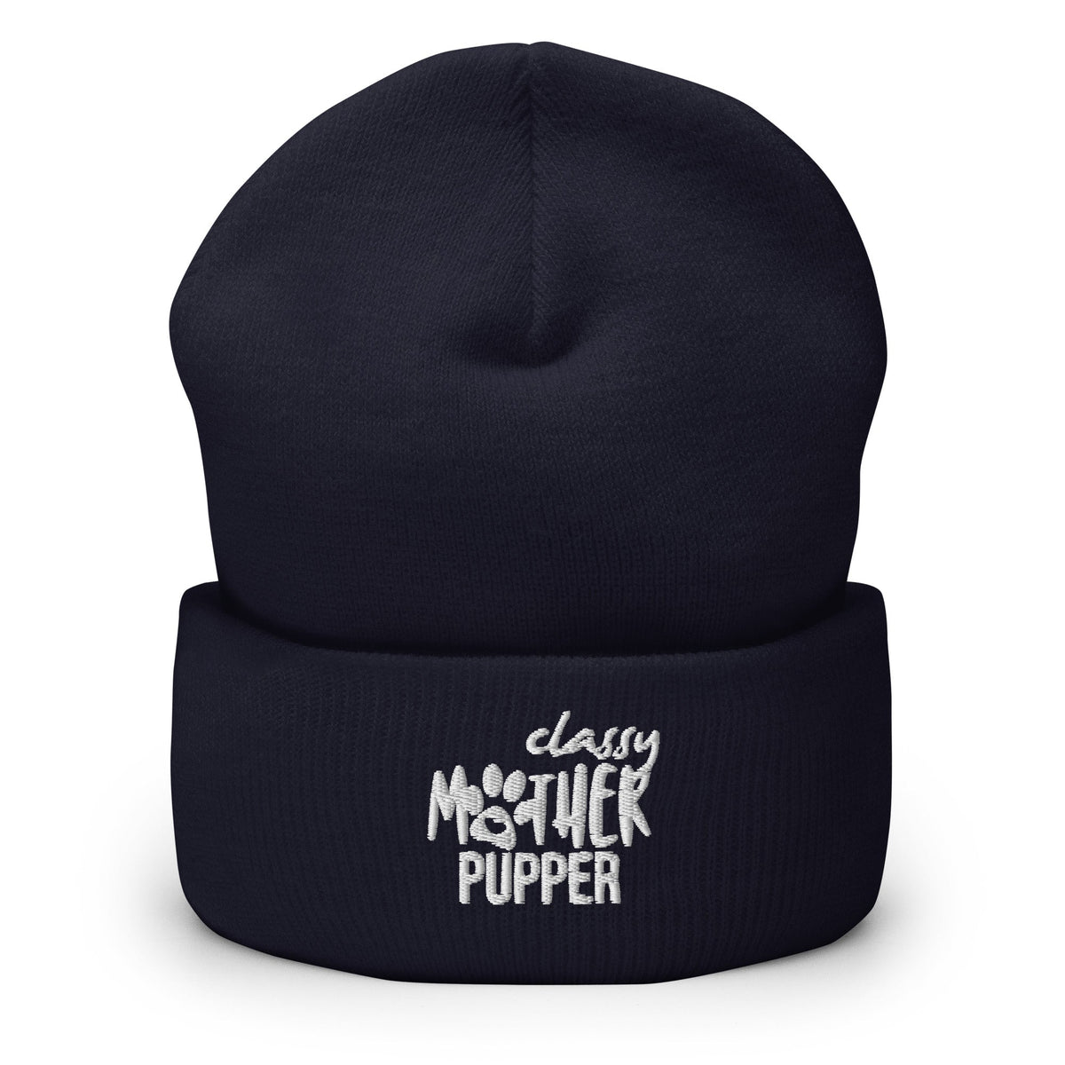 Classy Mother Pupper Embroidered Cuffed Beanie-Yupoong Cuffed Beanie 1501KC-I love Veterinary