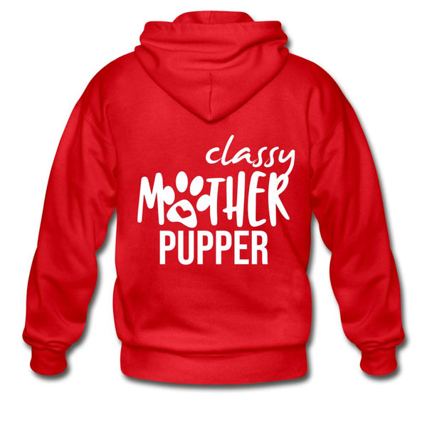 Classy mother pupper Unisex Zip Hoodie-Heavy Blend Adult Zip Hoodie | Gildan G18600-I love Veterinary