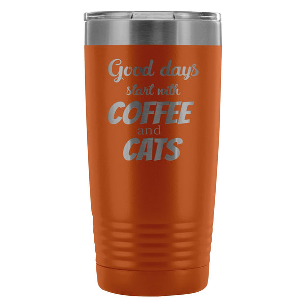Coffee and cats 20oz Vacuum Tumbler-Tumblers-I love Veterinary