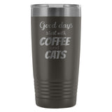 Coffee and cats 20oz Vacuum Tumbler-Tumblers-I love Veterinary