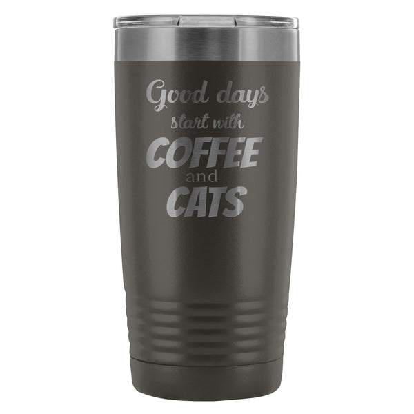 Coffee and cats 20oz Vacuum Tumbler-Tumblers-I love Veterinary