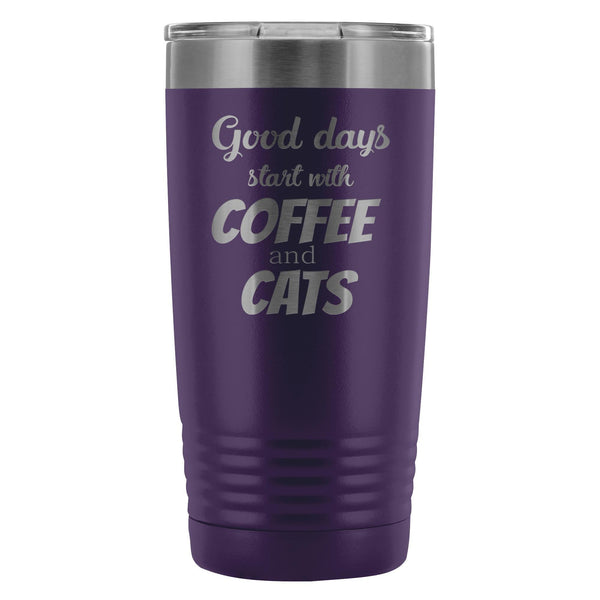 Coffee and cats 20oz Vacuum Tumbler-Tumblers-I love Veterinary