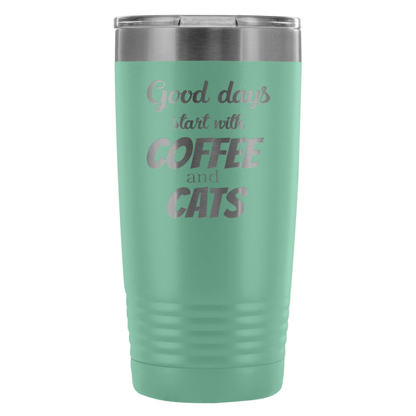 Coffee and cats 20oz Vacuum Tumbler-Tumblers-I love Veterinary