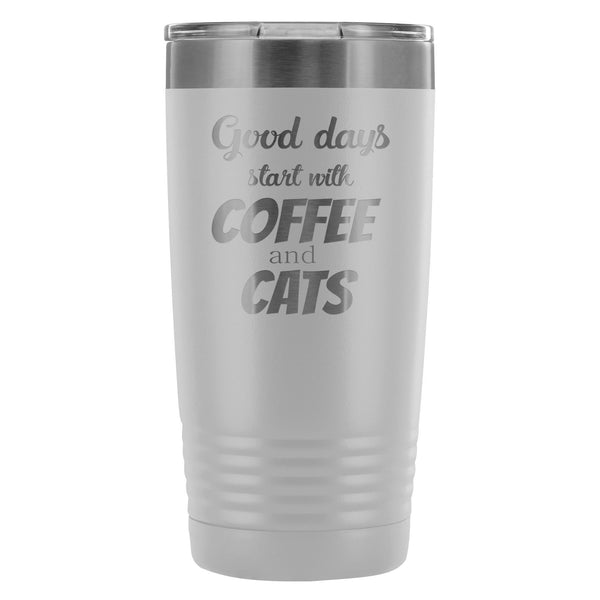 Coffee and cats 20oz Vacuum Tumbler-Tumblers-I love Veterinary