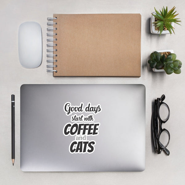 Coffee and Cats Bubble-free stickers-Kiss-Cut Stickers-I love Veterinary