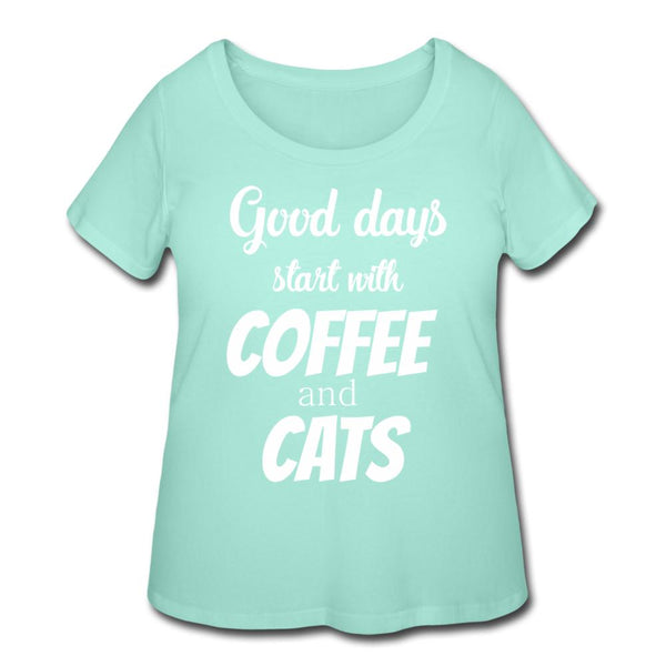 Coffee and cats Women's Curvy T-shirt-Women’s Curvy T-Shirt | LAT 3804-I love Veterinary