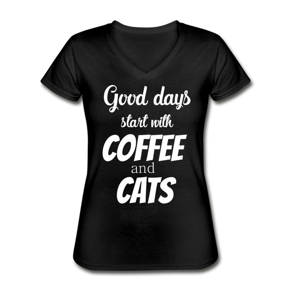 Coffee and cats Women's V-Neck T-Shirt-Women's V-Neck T-Shirt-I love Veterinary