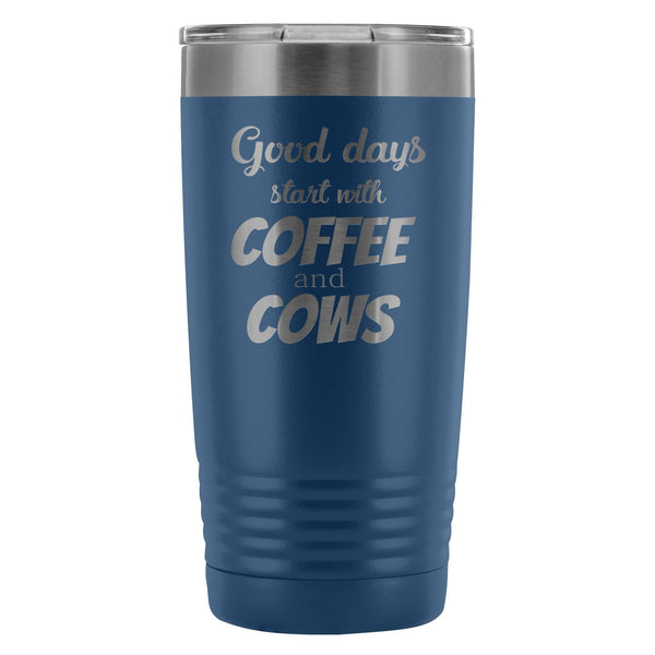 Coffee and cows 20oz Vacuum Tumbler-Tumblers-I love Veterinary