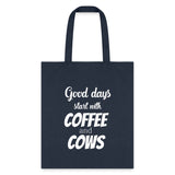 Coffee and cows Tote Bag-Tote Bag | Q-Tees Q800-I love Veterinary
