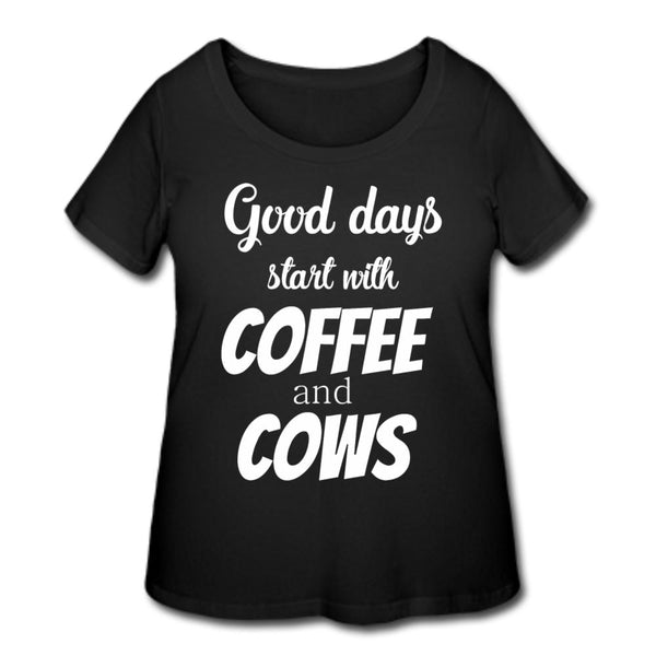 Coffee and cows Women's Curvy T-shirt-Women’s Curvy T-Shirt | LAT 3804-I love Veterinary