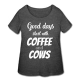 Coffee and cows Women's Curvy T-shirt-Women’s Curvy T-Shirt | LAT 3804-I love Veterinary