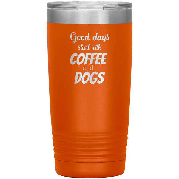 Coffee and dogs 20oz Vacuum Tumbler TL variant / orange-Tumblers-I love Veterinary