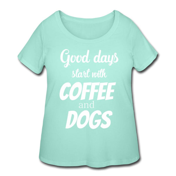 Coffee and dogs Women's Curvy T-shirt-Women’s Curvy T-Shirt | LAT 3804-I love Veterinary