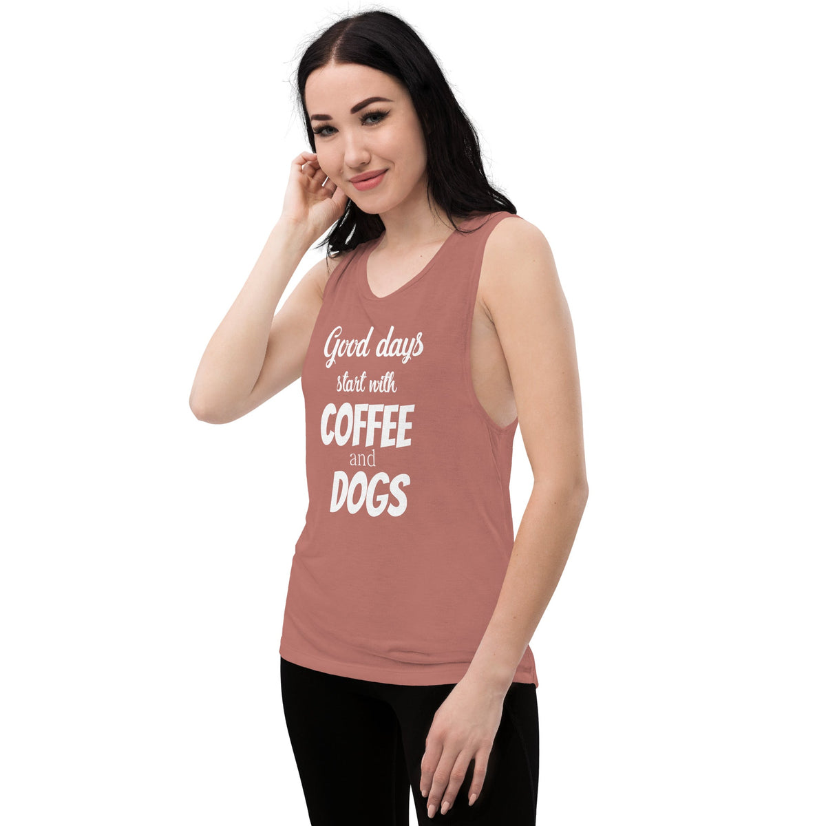 Coffee and dogs Women's Tank Top-Women's Flowy Muscle Tank | Bella + Canvas 8803-I love Veterinary