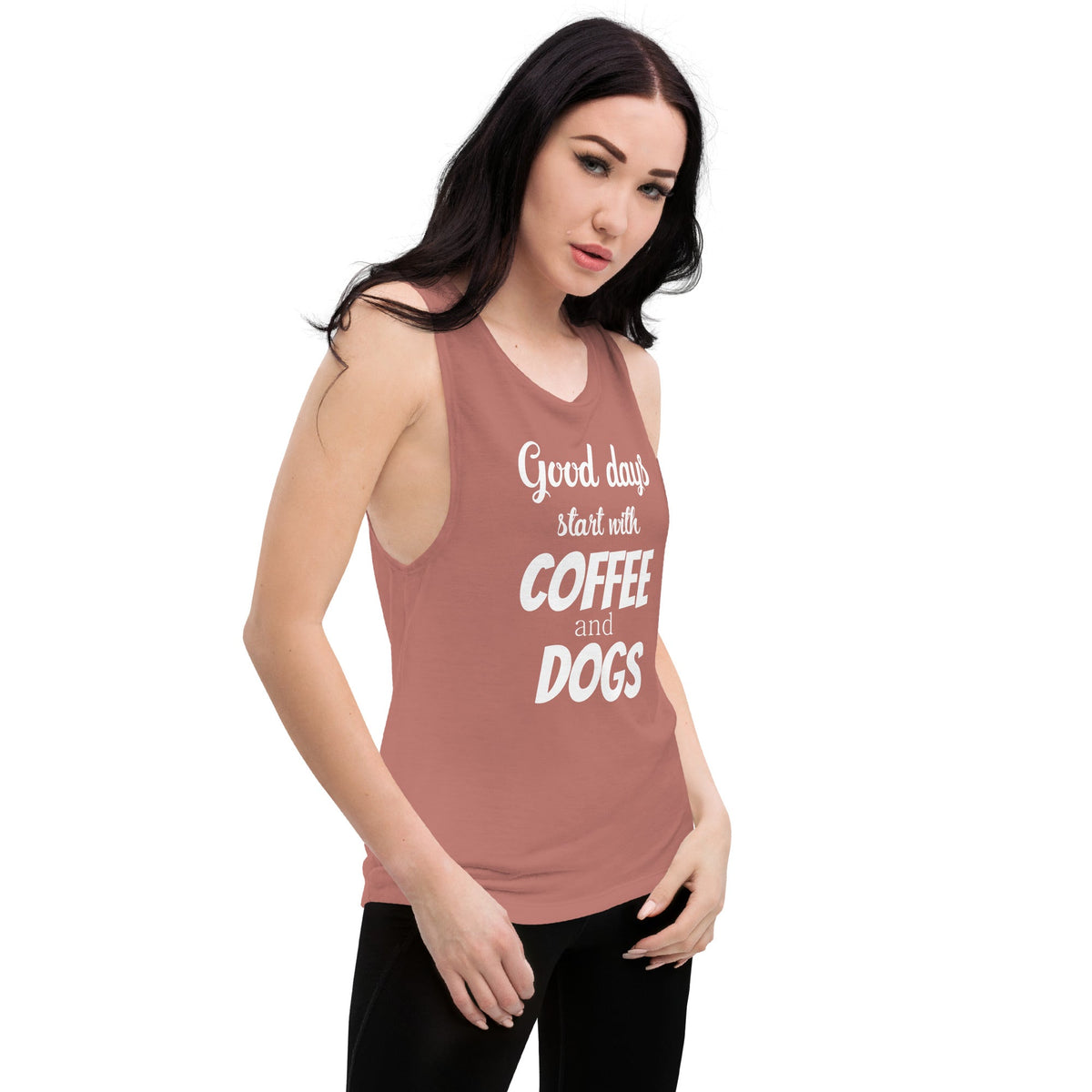 Coffee and dogs Women's Tank Top-Women's Flowy Muscle Tank | Bella + Canvas 8803-I love Veterinary