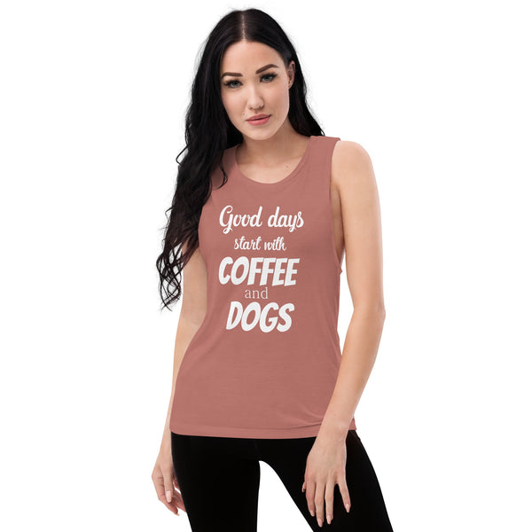 Coffee and dogs Women's Tank Top-Women's Flowy Muscle Tank | Bella + Canvas 8803-I love Veterinary