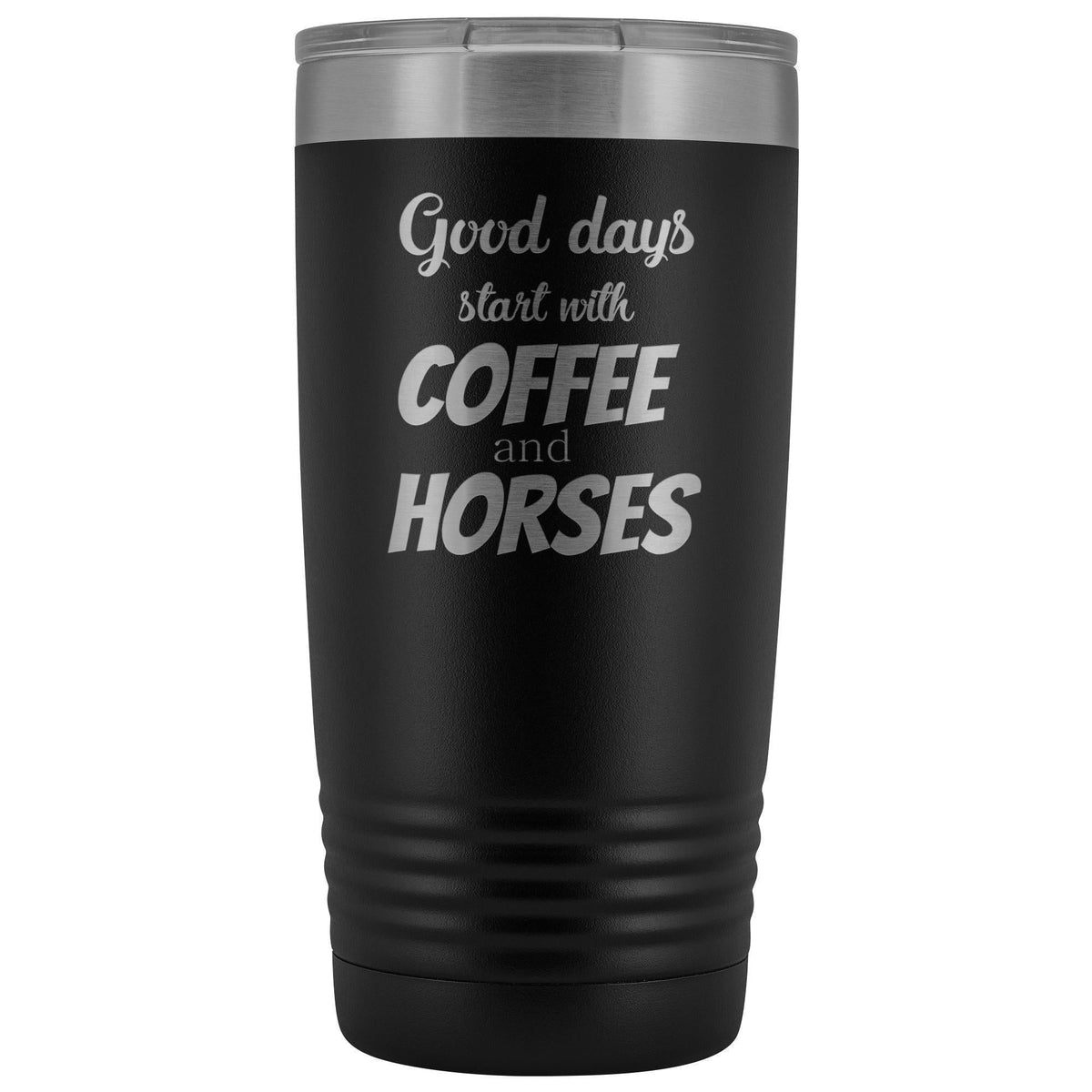 Coffee and horses 20oz Vacuum Tumbler-Tumblers-I love Veterinary