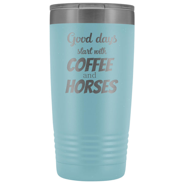 Coffee and horses 20oz Vacuum Tumbler-Tumblers-I love Veterinary