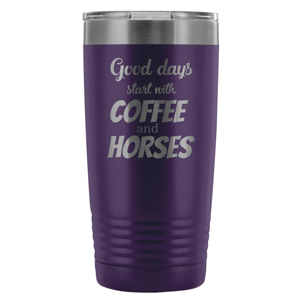 Coffee and horses 20oz Vacuum Tumbler-Tumblers-I love Veterinary