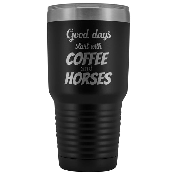 Coffee and horses 30oz Vacuum Tumbler-Tumblers-I love Veterinary