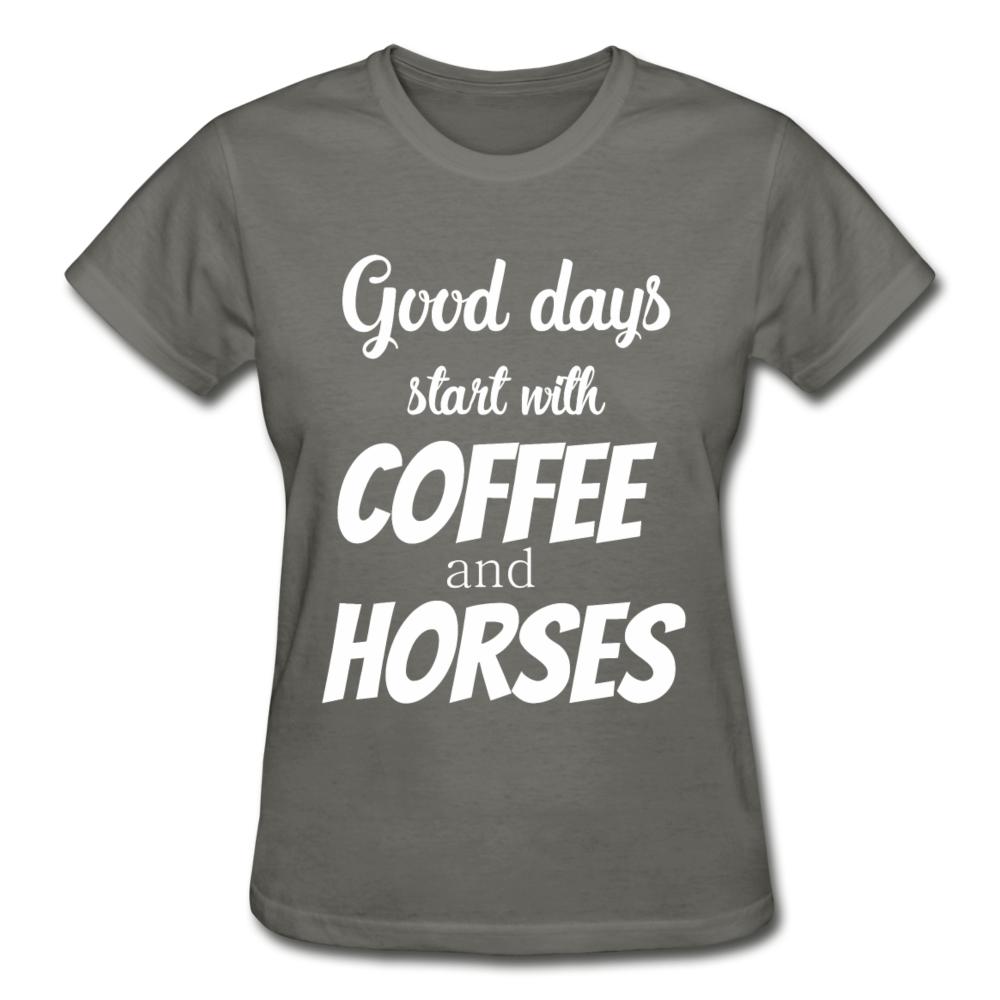 Coffee and horses Gildan Ultra Cotton Ladies T-Shirt-Ultra Cotton Ladies T-Shirt | Gildan G200L-I love Veterinary
