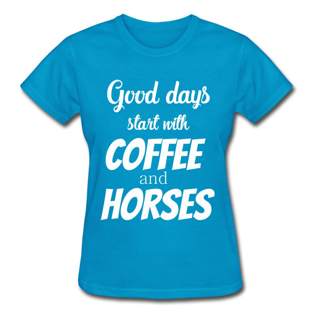 Coffee and horses Gildan Ultra Cotton Ladies T-Shirt-Ultra Cotton Ladies T-Shirt | Gildan G200L-I love Veterinary