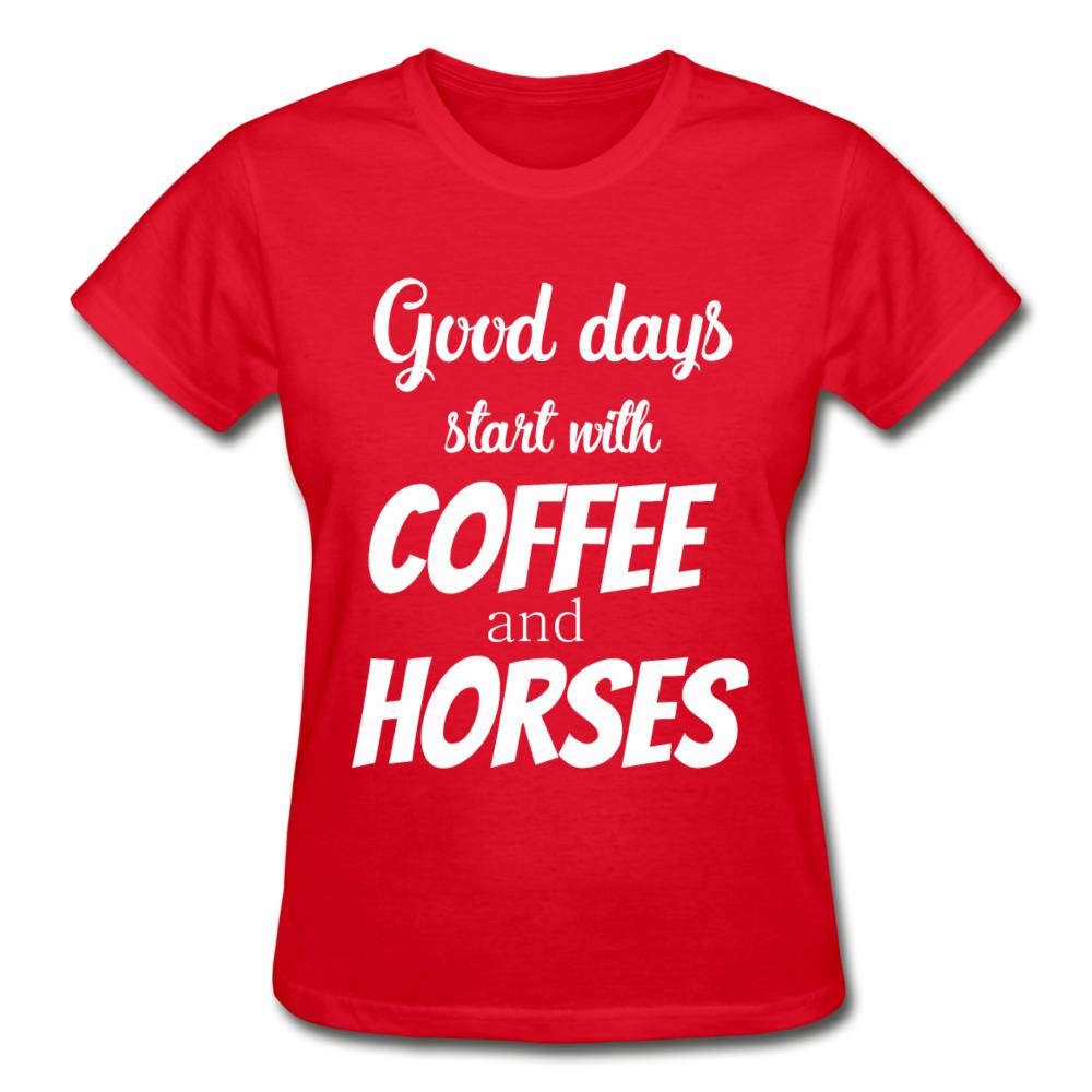 Coffee and horses Gildan Ultra Cotton Ladies T-Shirt-Ultra Cotton Ladies T-Shirt | Gildan G200L-I love Veterinary